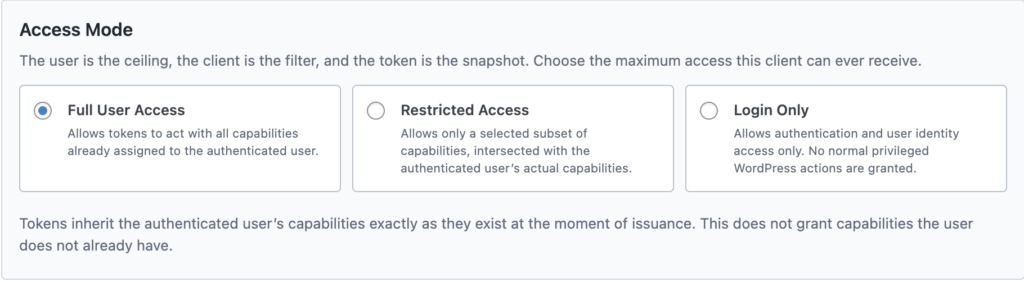 Nox App Connect PRO uses the system capabilities instead of scopes.